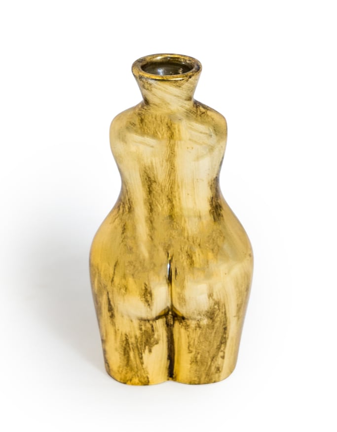 Antique Gold Small Female Body Ceramic Stem Vase - BBR22