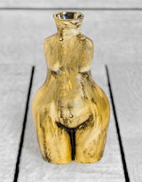 Antique Gold Medium Female Body Ceramic Stem Vase - BBR23