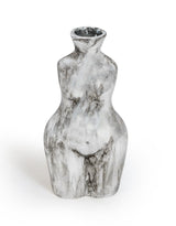 Antique Silver Small Female Body Ceramic Stem Vase - BBR25