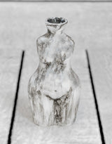 Antique Silver Small Female Body Ceramic Stem Vase - BBR25