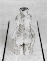 Antique Silver Small Female Body Ceramic Stem Vase - BBR25