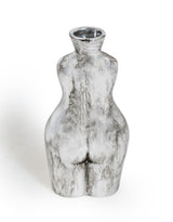 Antique Silver Small Female Body Ceramic Stem Vase - BBR25