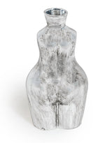 Antique Silver Medium Female Body Ceramic Stem Vase - BBR26