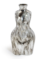 Antique Silver Large Female Body Ceramic Stem Vase - BBR27