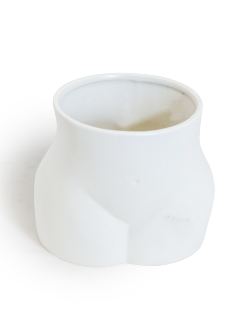 Matt White Medium Booty Flower Pot/Storage Jar - BBR29