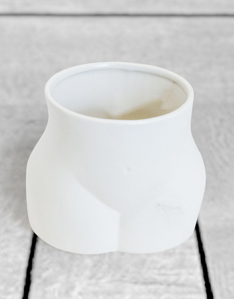 Matt White Medium Booty Flower Pot/Storage Jar - BBR29