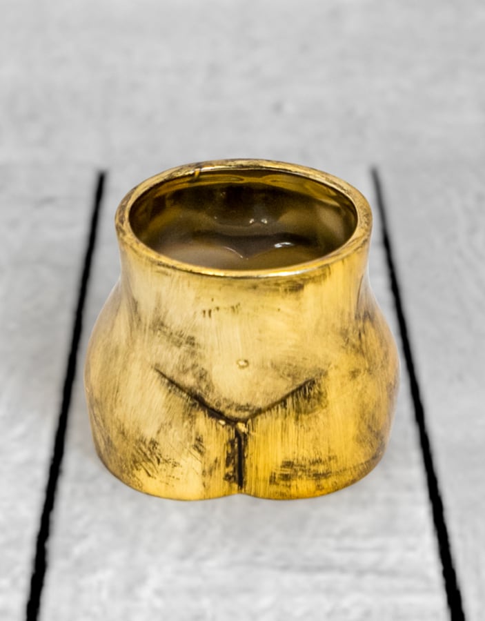 Antique Gold Small Booty Flower Pot/Storage Jar - BBR31