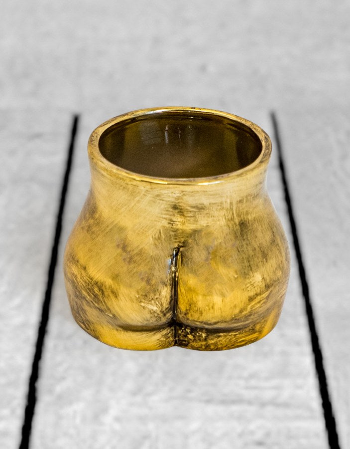 Antique Gold Small Booty Flower Pot/Storage Jar - BBR31
