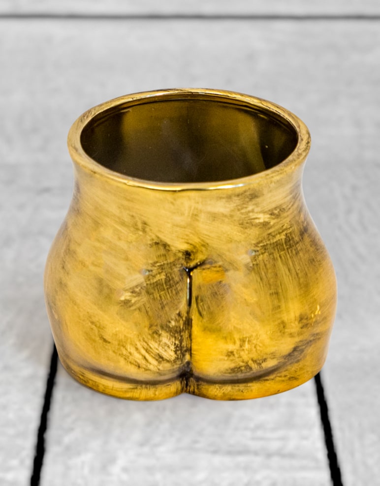 Antique Gold Medium Booty Flower Pot/Storage Jar - BBR32
