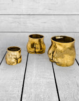 Antique Gold Large Booty Flower Pot/Storage Jar - BBR33