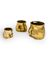 Antique Gold Large Booty Flower Pot/Storage Jar - BBR33