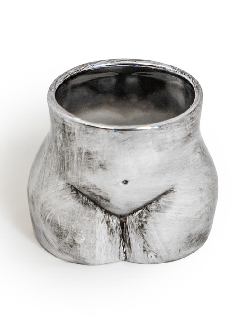 Antique Silver Small Booty Flower Pot/Storage Jar - BBR34