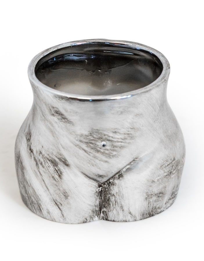 Antique Silver Medium Booty Flower Pot/Storage Jar - BBR35