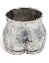 Antique Silver Large Booty Flower Pot/Storage Jar - BBR36
