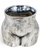 Antique Silver Large Booty Flower Pot/Storage Jar - BBR36