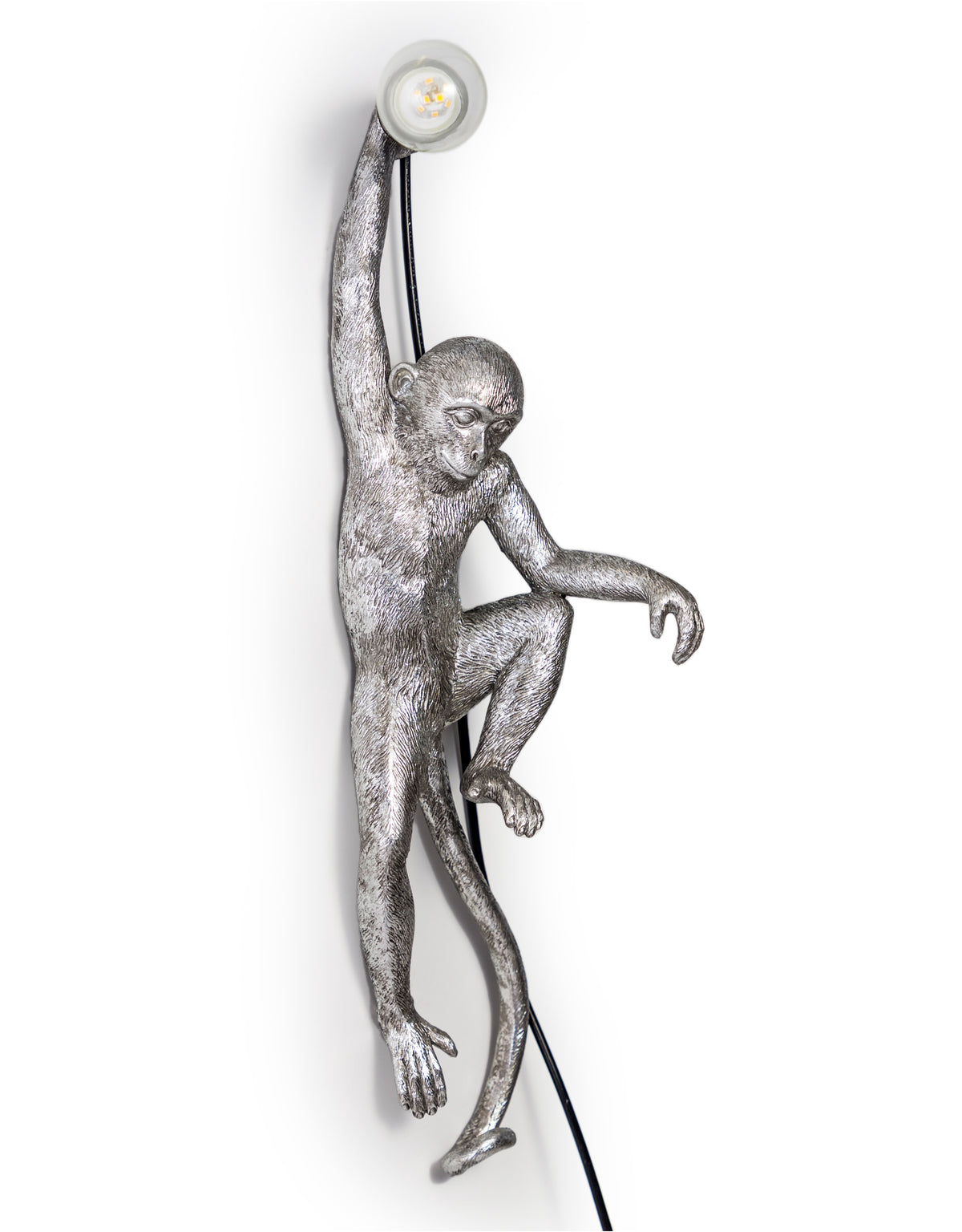 Antique Silver Climbing Monkey Wall Lamp - TPR100