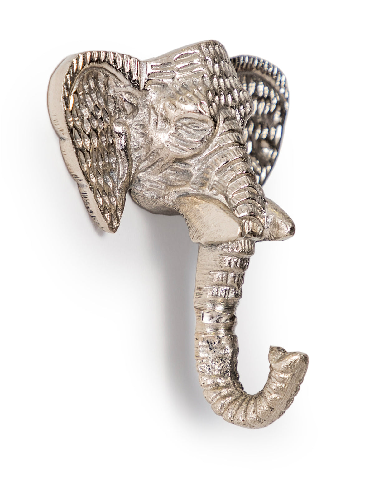 Raw Nickel Elephant Head Coat Hook - AL171