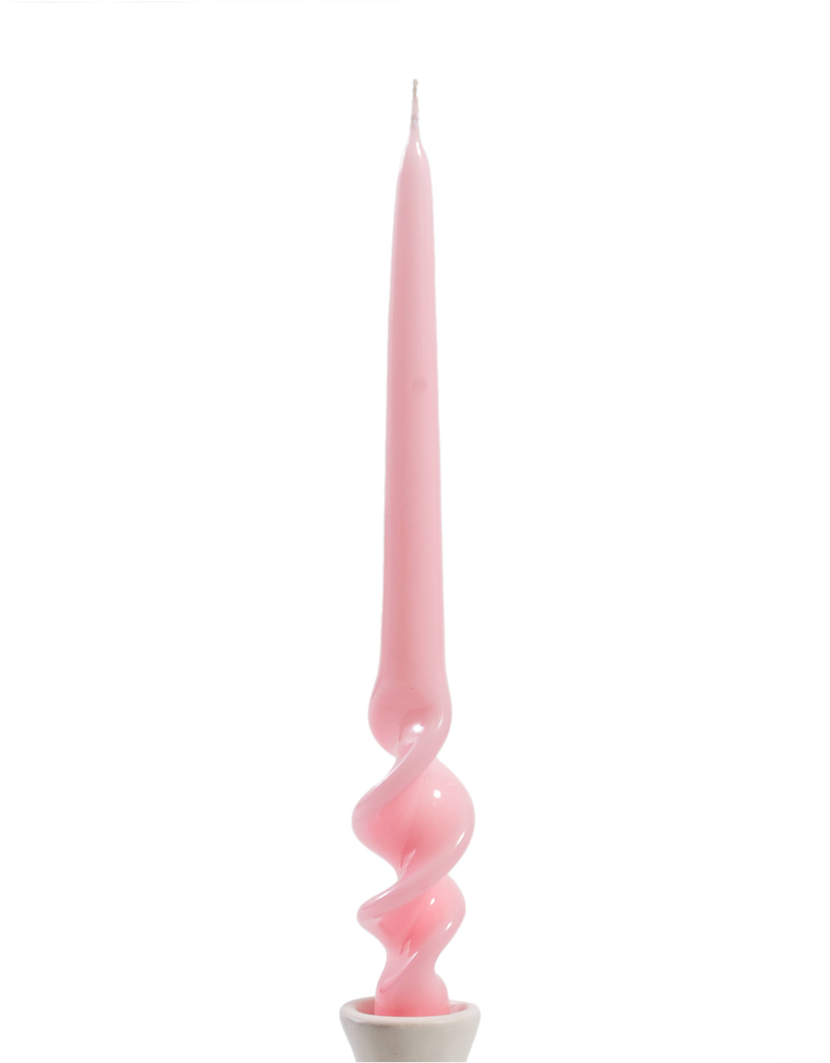 Gloss Rose Pink 29cm Hand Turned Taper Candle - ROSY175