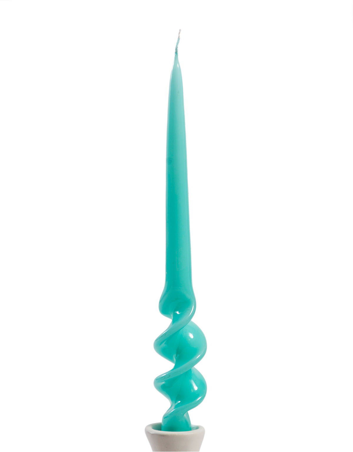 Gloss Fresh Mint Green 29cm Hand Turned Taper Candle - MINT174