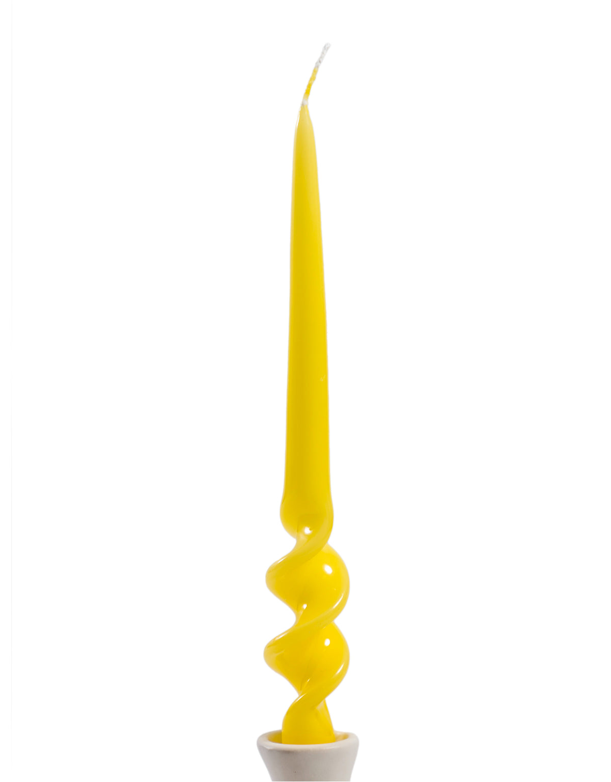 Gloss Vanilla Yellow 29cm Hand Turned Taper Candle - VANILLA1