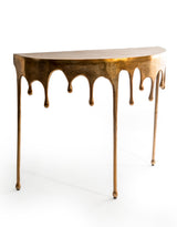 Gold "Dali" Drip Oval Aluminium Console Table - DRP11