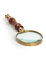 Antiqued Traditional Magnifying Glass with Wooden Handle - FMH20