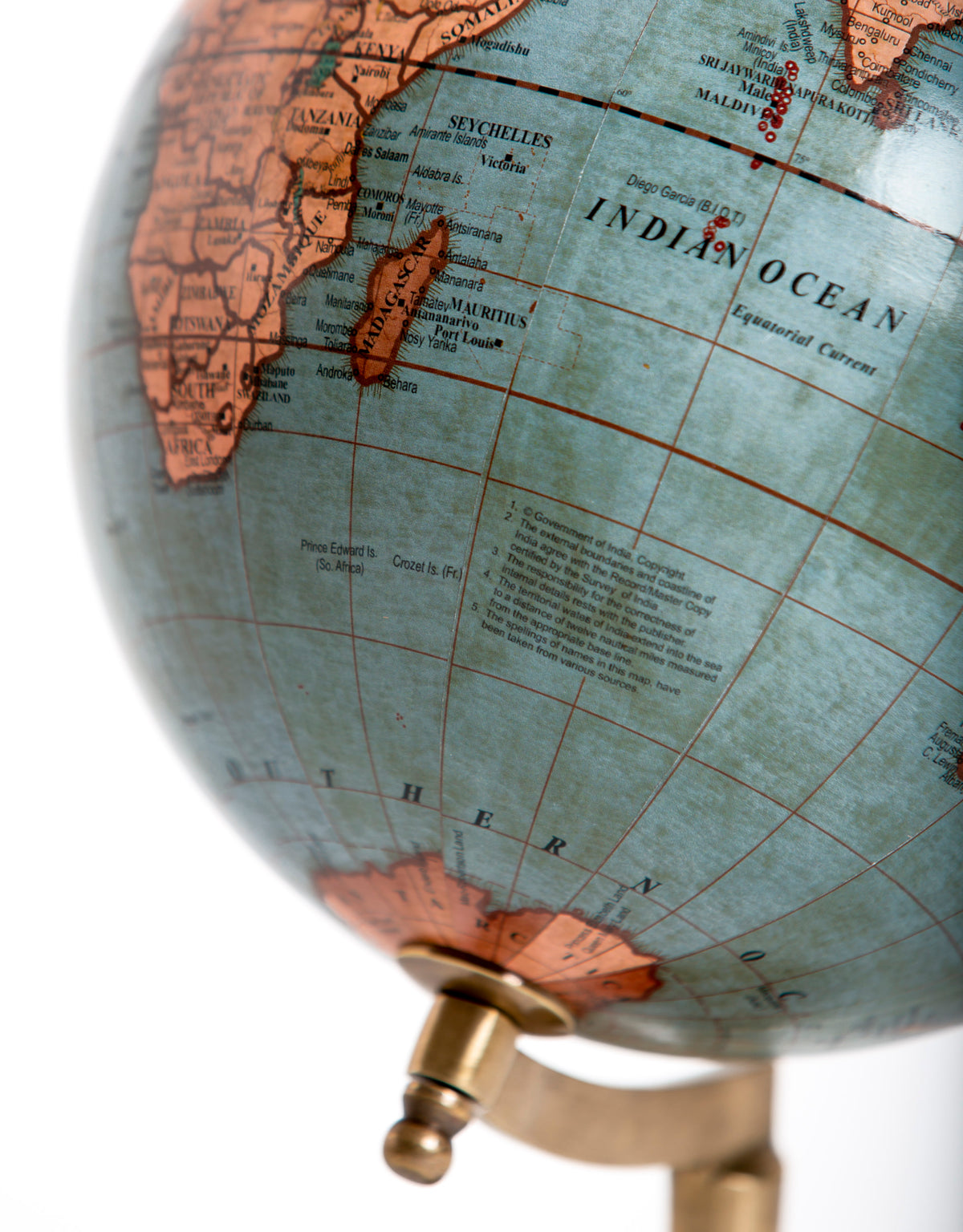 Antique Globe on Wooden Stand - FMH14