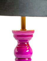 Purple Gloss Wooden Table Lamp with Metallic-Lined Velvet Shade - RJS10