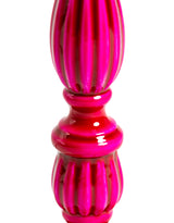Hot Pink Gloss Wooden Table Lamp with Metallic-Lined Velvet Shade - RJS13
