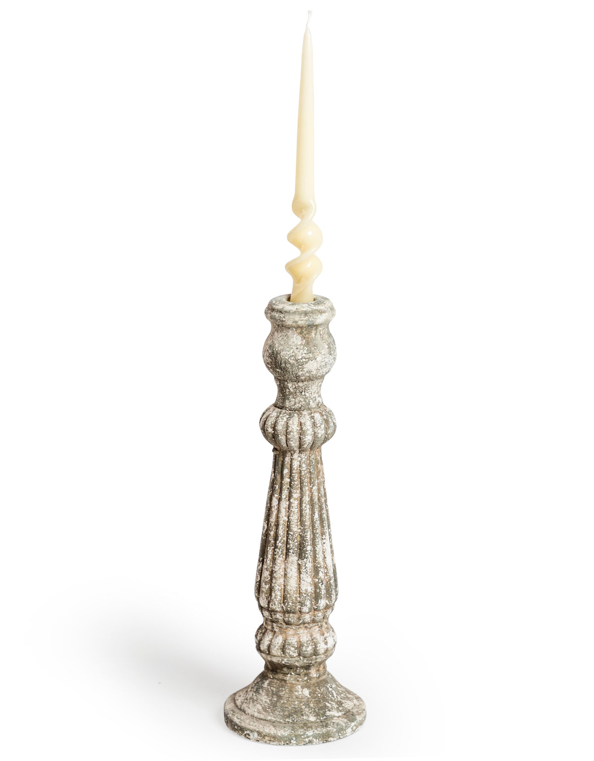 Medium Rustic Stone Effect Candlestick - 200530