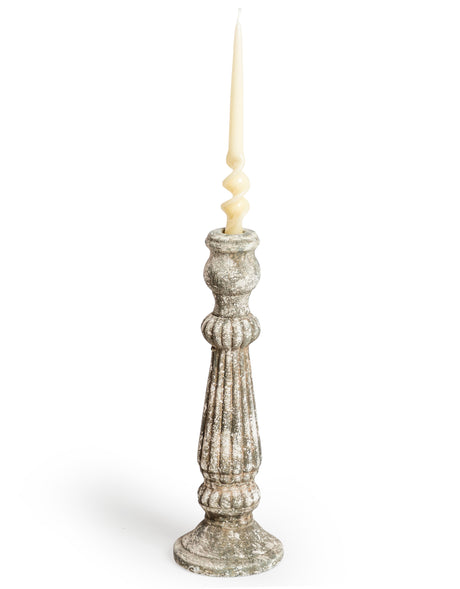 Medium Rustic Stone Effect Candlestick - 200530