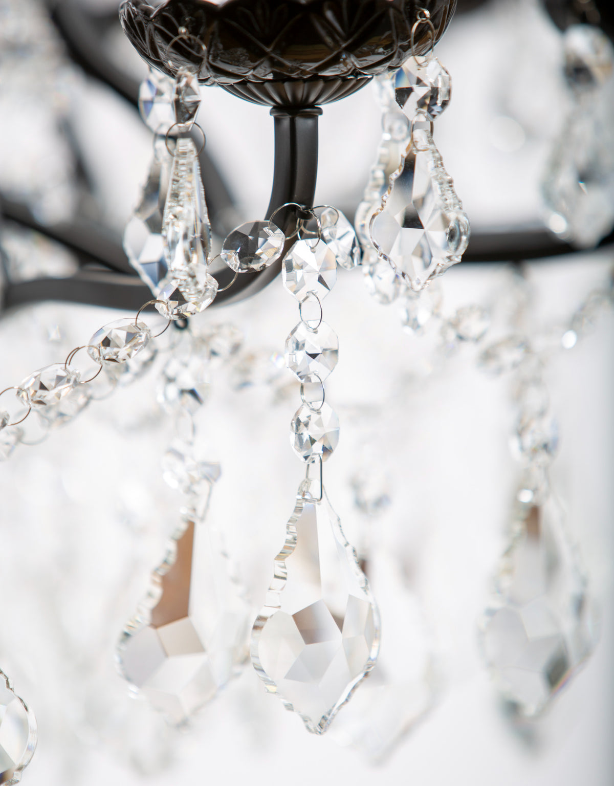 Large 12 Branch Matt Black Shallow Chandelier - CH188