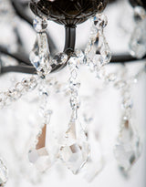 Large 12 Branch Matt Black Shallow Chandelier - CH188