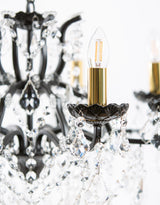 Medium 8 Branch Matt Black Shallow Chandelier - CH189