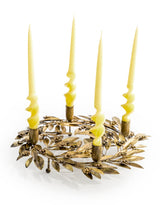 Antique Gold Wreath Candle Holder - RGF21
