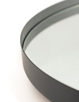 Large Round Matt Black Steel Framed Mirror - HDN26