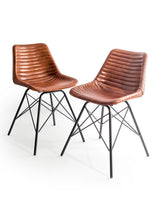 Industrial Vintage Leather & Iron Chair (to be bought in qtys of 2) - BJG10