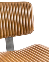 Industrial Vintage Ribbed Leather & Iron Chair (to be bought in qtys of 2) - BJG11