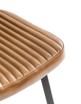 Industrial Vintage Ribbed Leather & Iron Chair (to be bought in qtys of 2) - BJG11