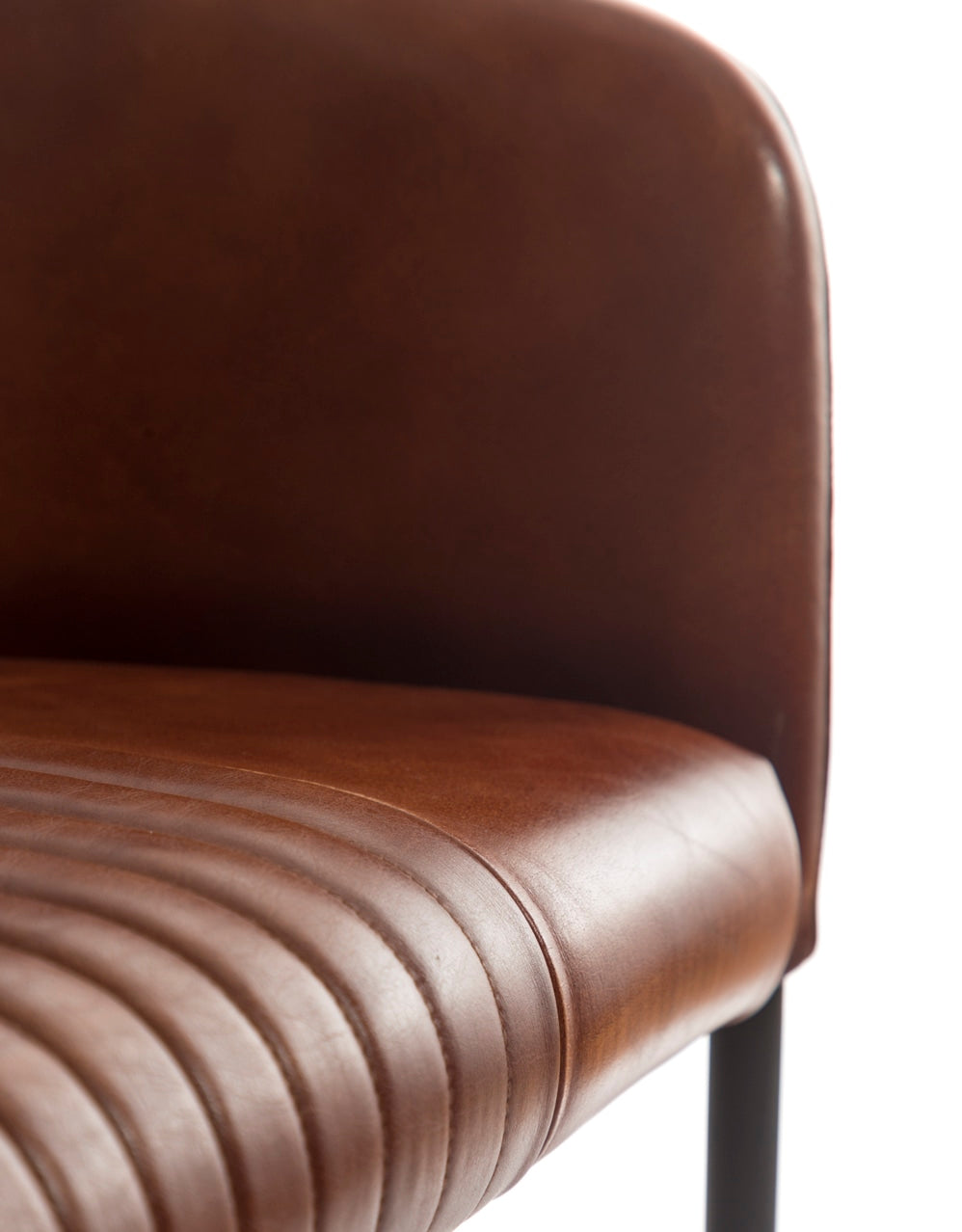 Industrial Vintage Leather & Iron 2-Seater Sofa - BJG12