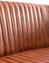 Industrial Vintage Leather & Iron 2-Seater Sofa - BJG12