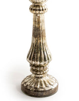 Large Rustic Antique Silver Glass Candle Holder - IGB14