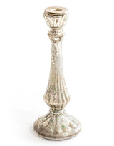 Medium Rustic Antique Silver Glass Candle Holder - IGB15
