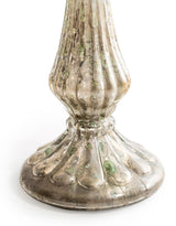 Medium Rustic Antique Silver Glass Candle Holder - IGB15