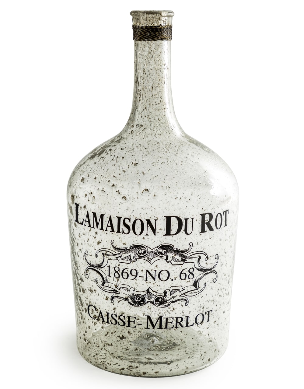 Extra Large Bubbled Glass "La Maison Du Rot" Bottle / Vase - IGB19