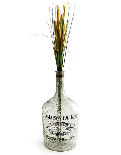 Extra Large Bubbled Glass "La Maison Du Rot" Bottle / Vase - IGB19