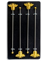 Set of 4 Gold Bumblebee Drinks Stirrers - FMH21