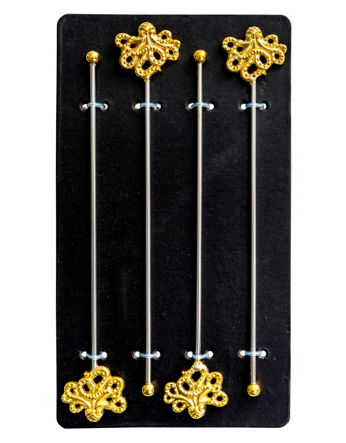Set of 4 Gold Octopus Drinks Stirrers - FMH22