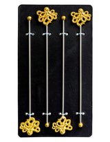 Set of 4 Gold Octopus Drinks Stirrers - FMH22