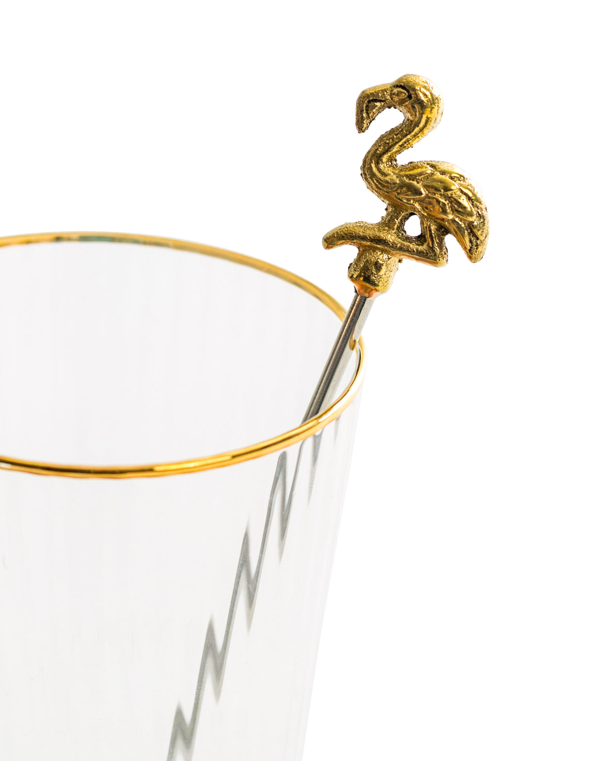 Set of 4 Gold Flamingo Drinks Stirrers - FMH23